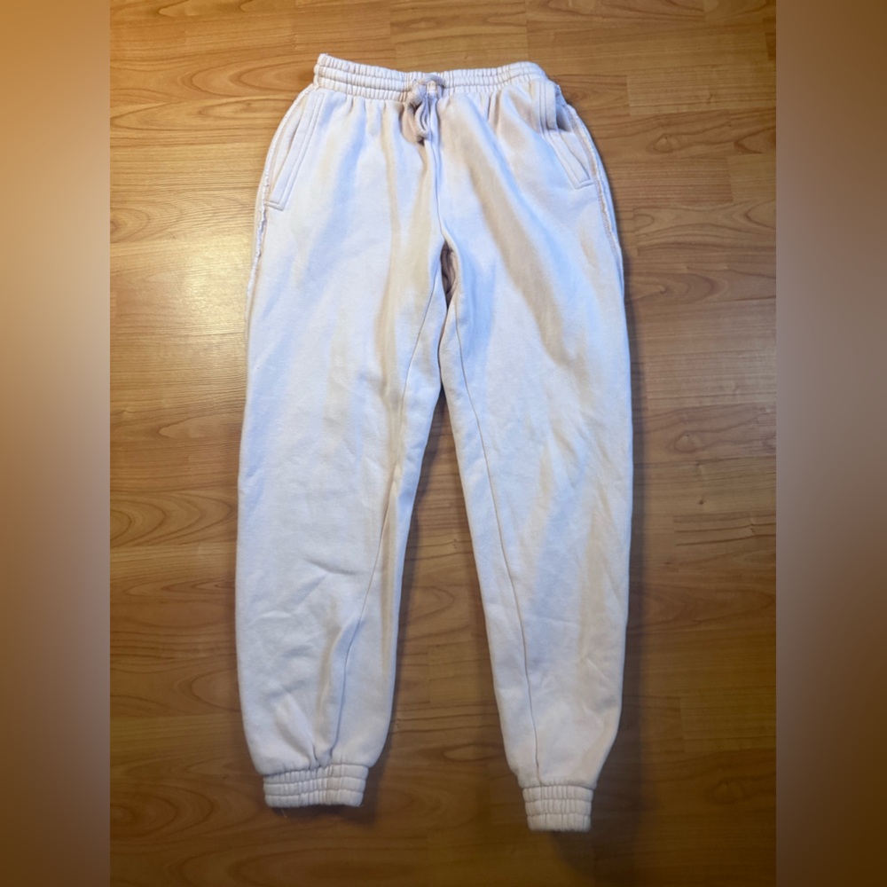 Aerie Women's Sweatpants Drawstring Joggers W Pockets Size Small Light Pink